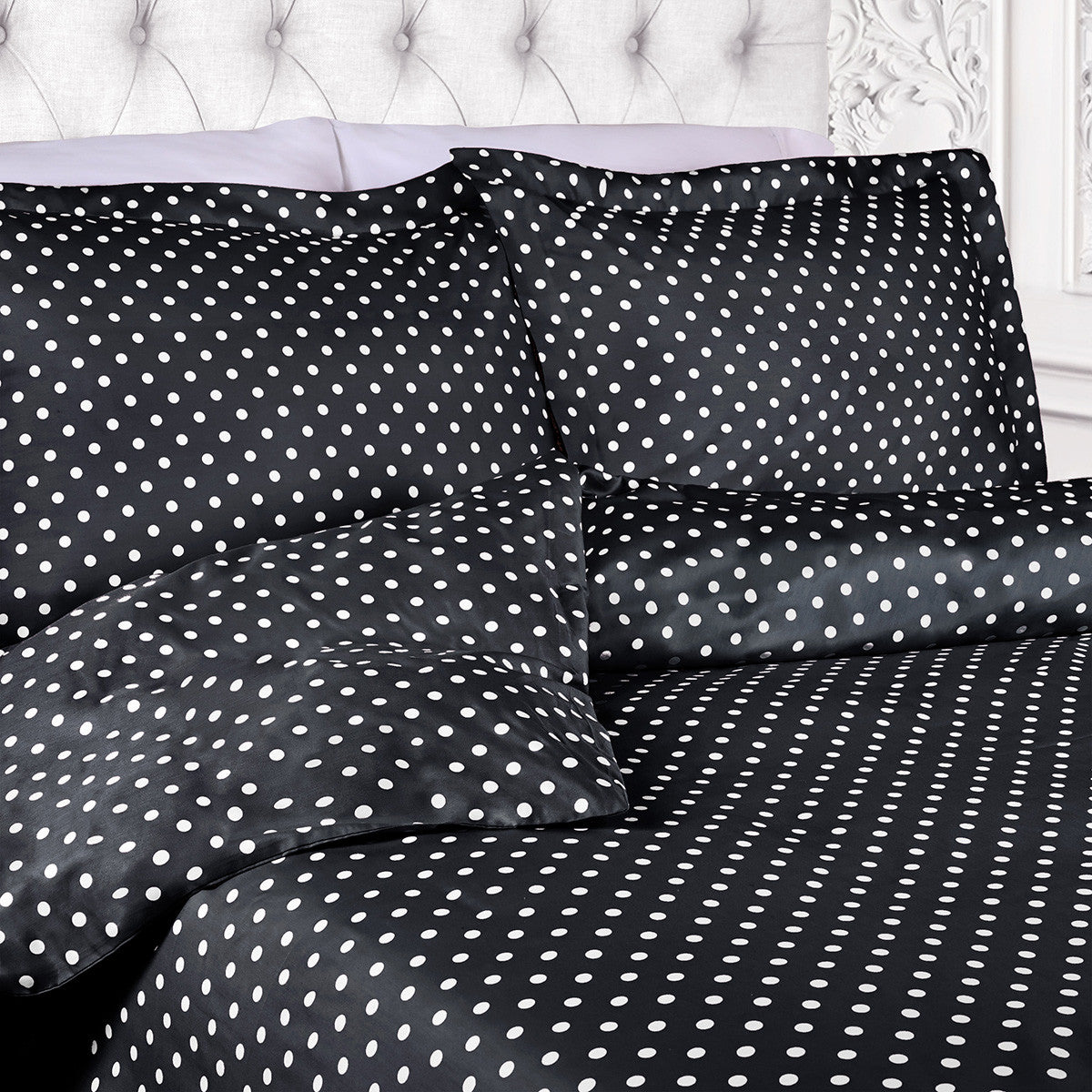 Black and White King Cotton Blend 600 Thread Count Washable Duvet Cover Set