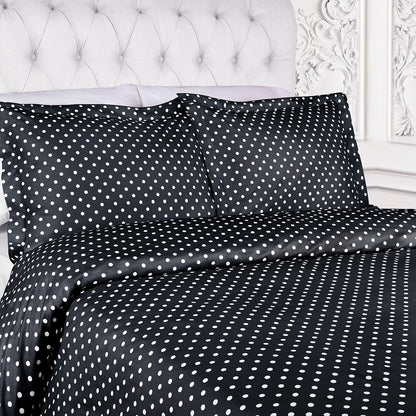 Black and White King Cotton Blend 600 Thread Count Washable Duvet Cover Set