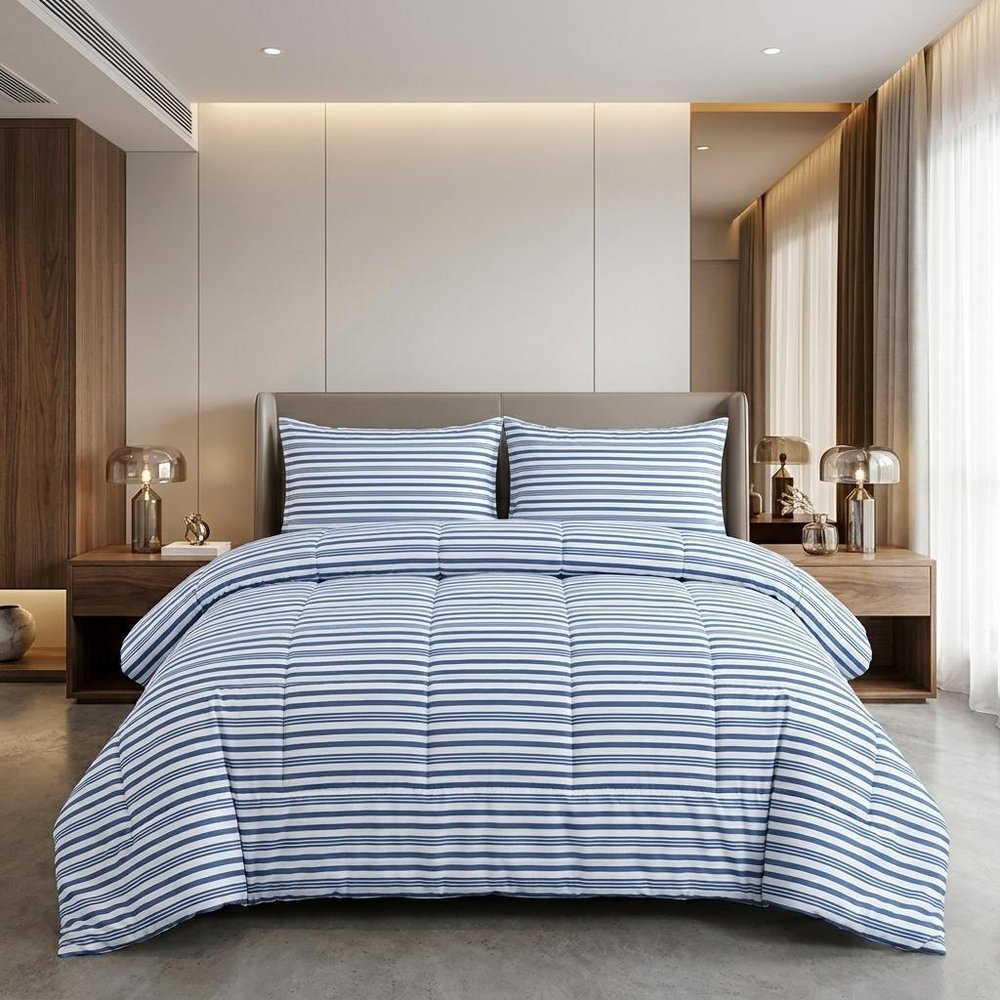 Gray Queen Cotton Blend Washable Duvet Cover Set — view 5