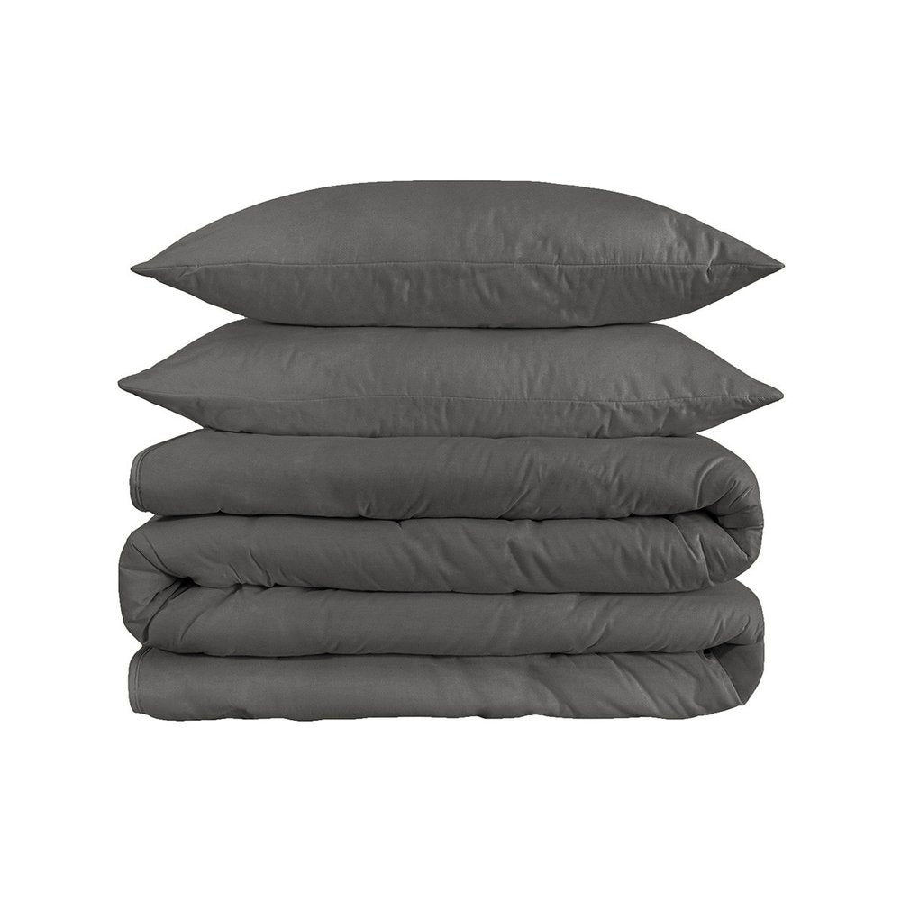 Charcoal Queen Cotton Washable Duvet Cover Set HomeRoots