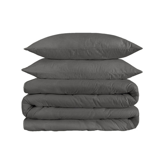 Charcoal Queen Cotton Washable Duvet Cover Set HomeRoots
