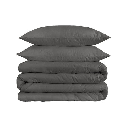 Charcoal Queen Cotton Washable Duvet Cover Set HomeRoots