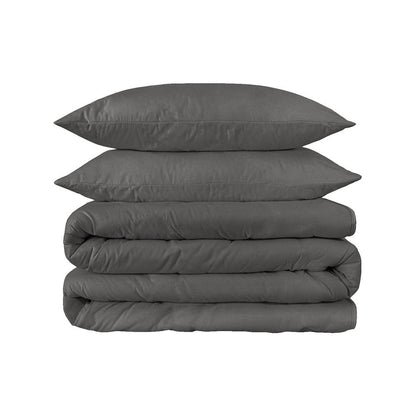 Charcoal Queen Cotton Washable Duvet Cover Set HomeRoots