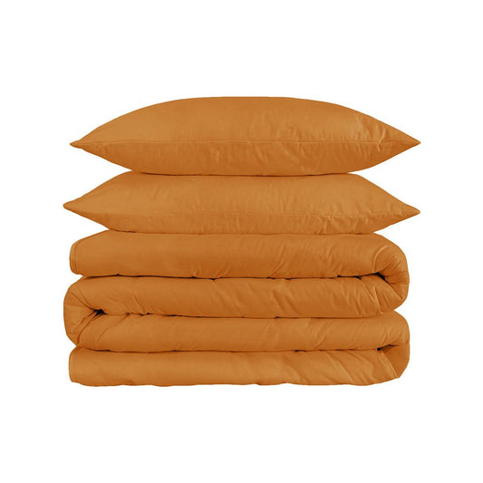 Orange Queen Cotton Blend 1200 Thread Count Washable Duvet Cover Set HomeRoots