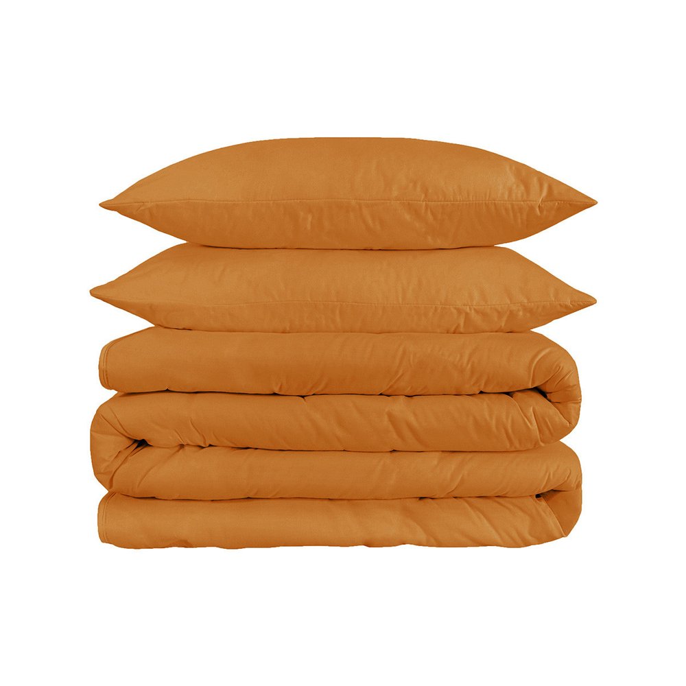Orange Queen Cotton Blend 1200 Thread Count Washable Duvet Cover Set HomeRoots