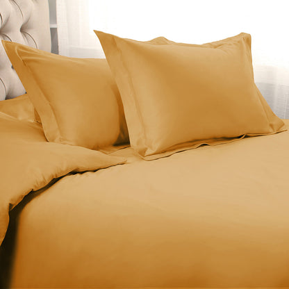 Gold Queen Cotton Blend 1200 Thread Count Washable Duvet Cover Set