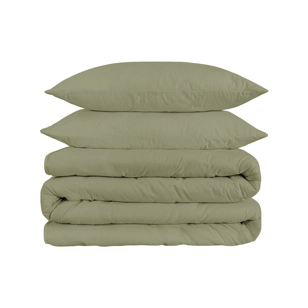 Sage Queen Cotton Blend 1200 Thread Count Washable Duvet Cover Set HomeRoots