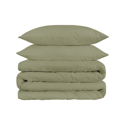 Sage Queen Cotton Blend 1200 Thread Count Washable Duvet Cover Set HomeRoots