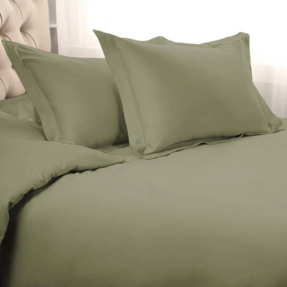 Sage Queen Cotton Blend 1200 Thread Count Washable Duvet Cover Set