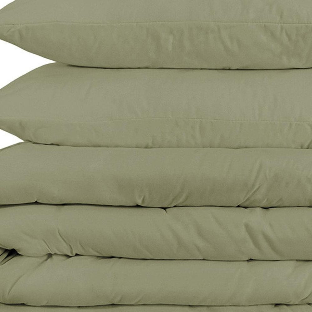 Sage Queen Cotton Blend 1200 Thread Count Washable Duvet Cover Set HomeRoots