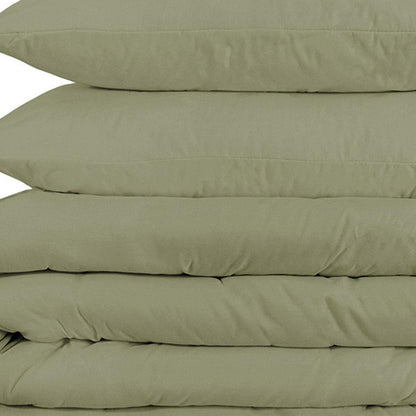Sage Queen Cotton Blend 1200 Thread Count Washable Duvet Cover Set HomeRoots