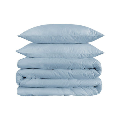 Light Blue King Cotton Washable Duvet Cover Set HomeRoots