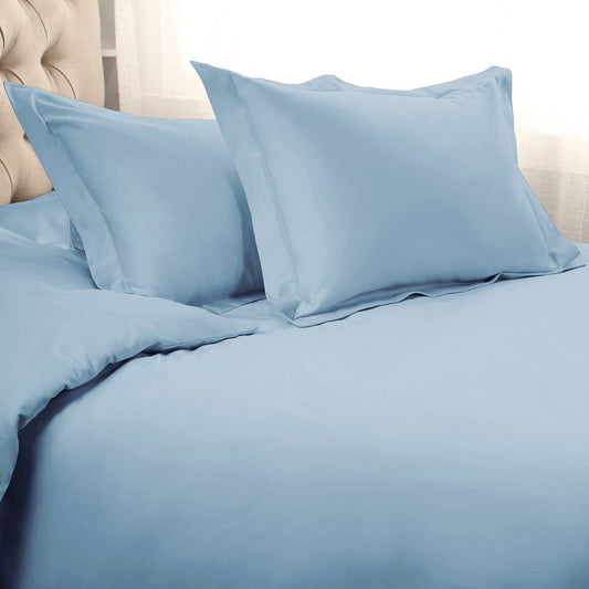Light Blue King Cotton Blend 1200 Thread Count Washable Duvet Cover Set HomeRoots