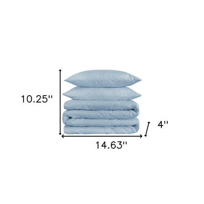 Light Blue King Cotton Washable Duvet Cover Set HomeRoots