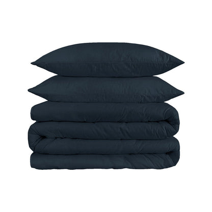 Navy Blue King Cotton Washable Duvet Cover Set HomeRoots