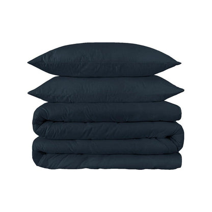 Navy Blue King Cotton Washable Duvet Cover Set HomeRoots