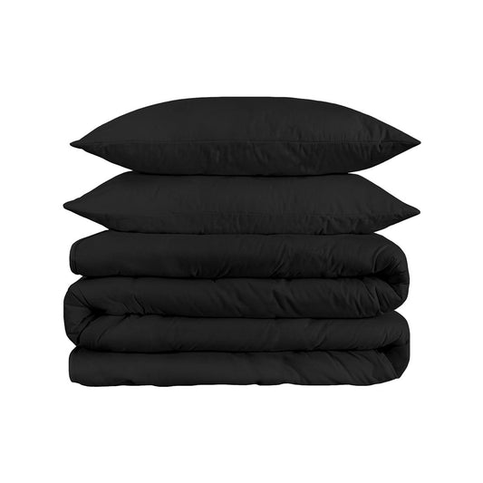 Black Queen Cotton Blend 1500 Thread Count Washable Duvet Cover Set