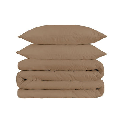 Taupe Queen Cotton Washable Duvet Cover Set HomeRoots