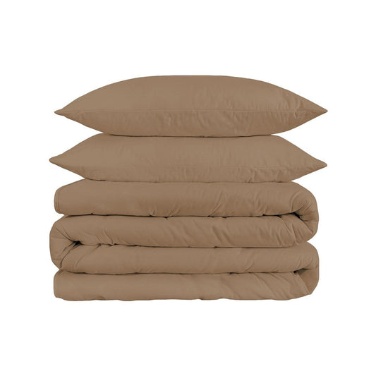 Taupe Queen Cotton Washable Duvet Cover Set HomeRoots