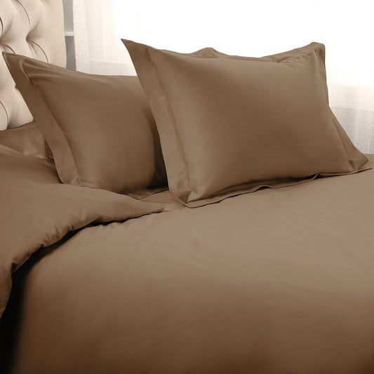 Taupe Queen Cotton Blend 1500 Thread Count Washable Duvet Cover Set HomeRoots