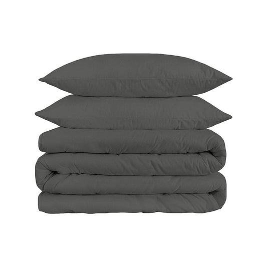 Gray King Cotton Blend 1500 Thread Count Washable Duvet Cover Set HomeRoots