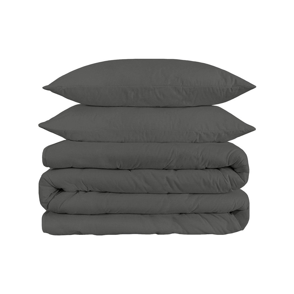 Gray King Cotton Blend 1500 Thread Count Washable Duvet Cover Set HomeRoots
