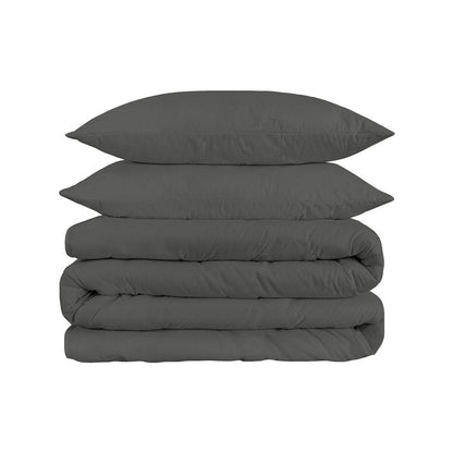 Gray King Cotton Blend 1500 Thread Count Washable Duvet Cover Set HomeRoots