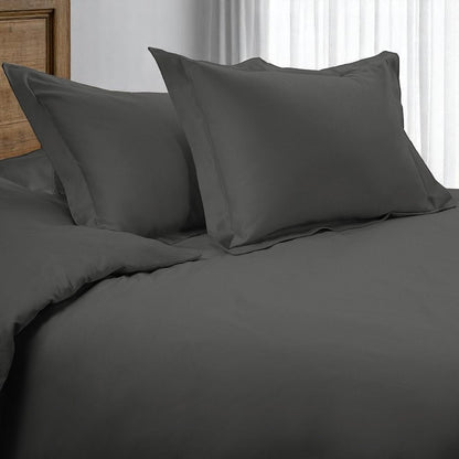 Gray King Cotton Blend 1500 Thread Count Washable Duvet Cover Set HomeRoots