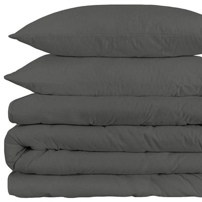 Gray King Cotton Blend 1500 Thread Count Washable Duvet Cover Set HomeRoots