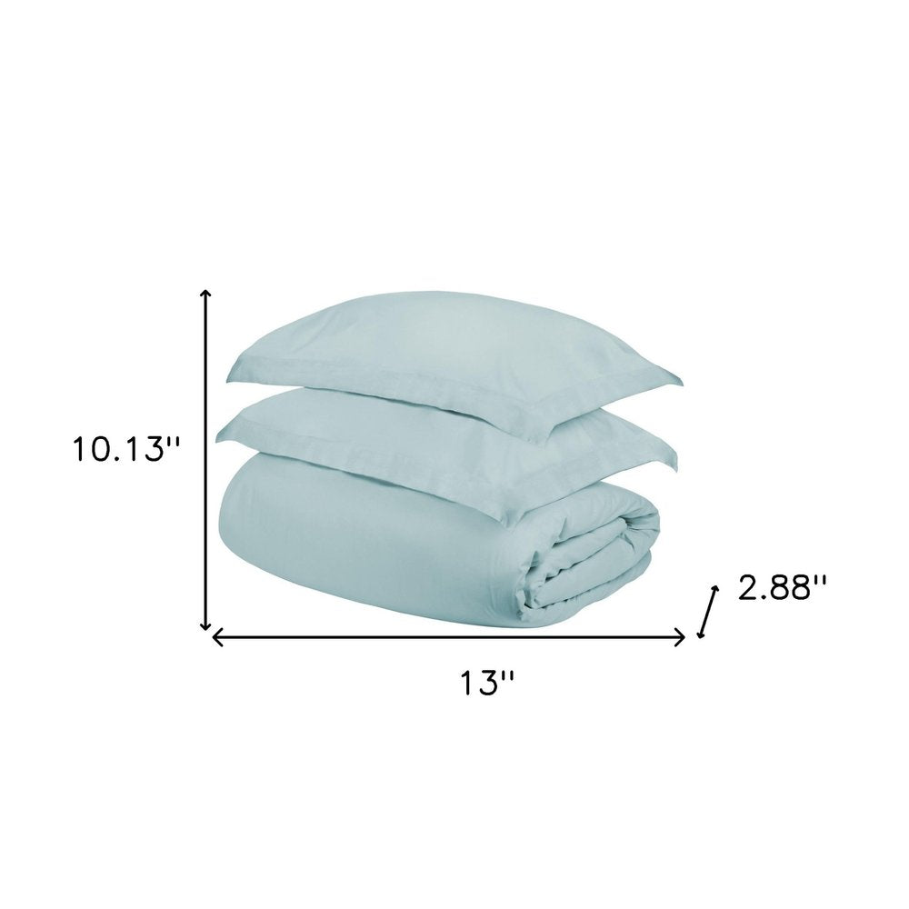 Light Blue Queen Cotton Washable Duvet Cover Set HomeRoots