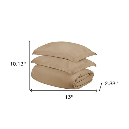 Tan Queen Cotton Washable Duvet Cover Set HomeRoots