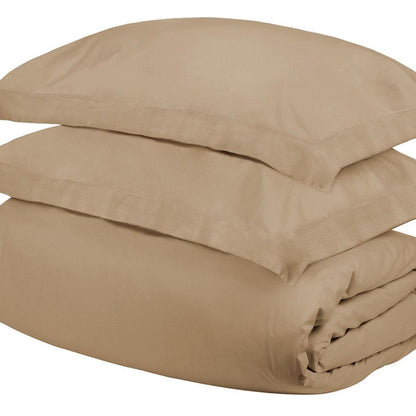 Tan Queen Cotton Washable Duvet Cover Set HomeRoots