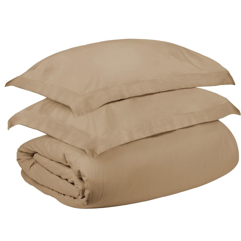 Tan Queen Cotton Washable Duvet Cover Set HomeRoots