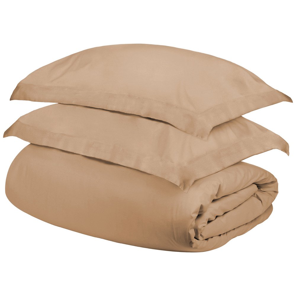 Beige King Cotton Washable Duvet Cover Set HomeRoots