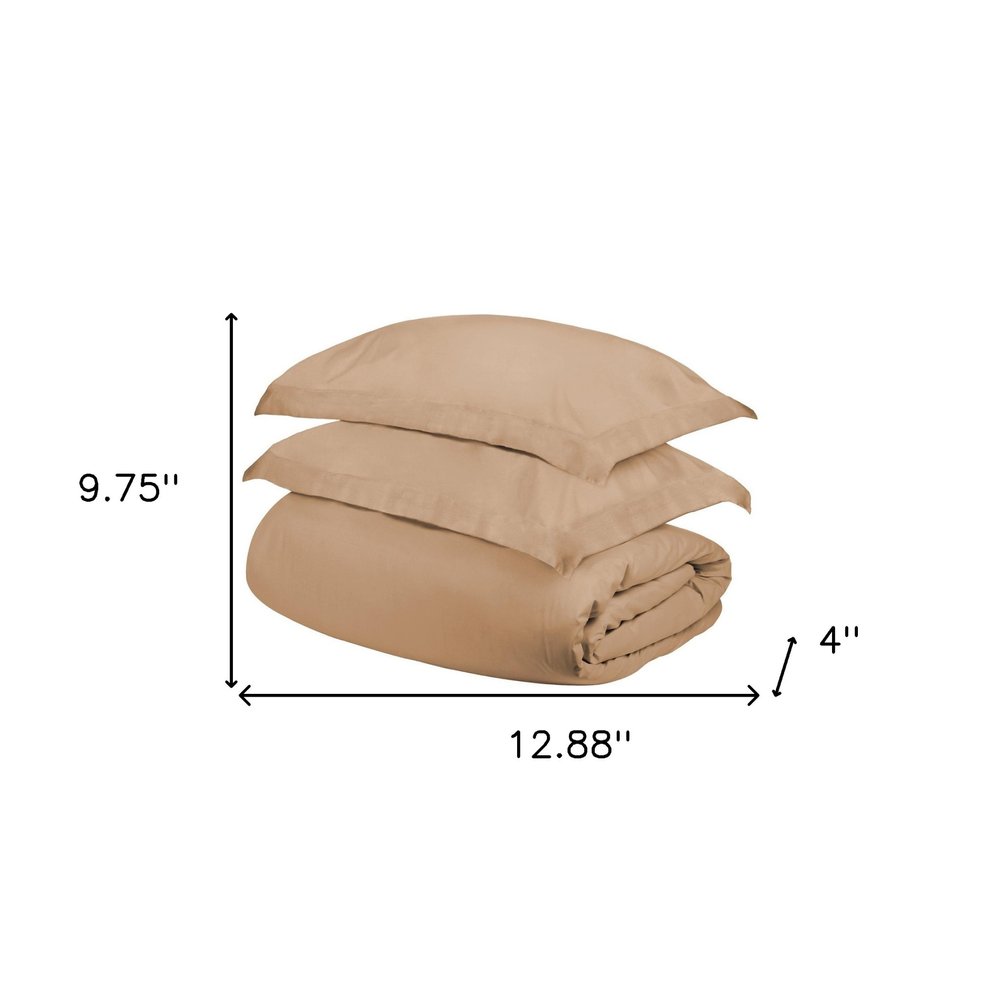 Beige King Cotton Washable Duvet Cover Set HomeRoots