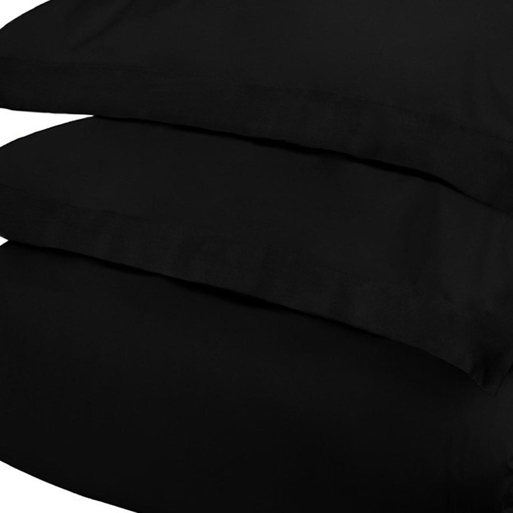 Black King Cotton Blend 300 Thread Count Washable Duvet Cover Set HomeRoots