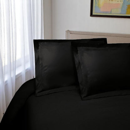 Black King Cotton Blend 300 Thread Count Washable Duvet Cover Set HomeRoots