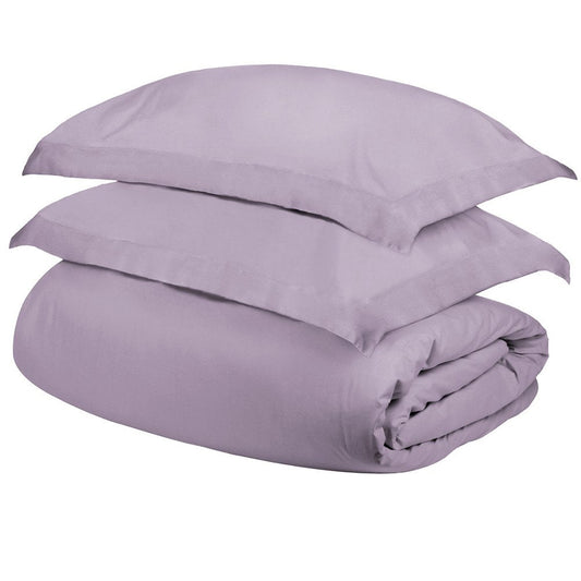 Pink Lavender King Cotton Blend 300 Thread Count Washable Duvet Cover Set HomeRoots