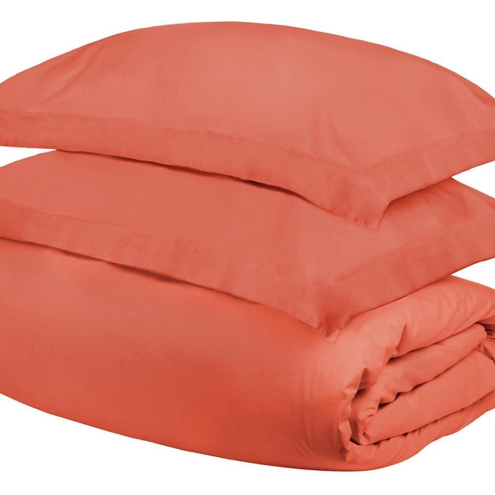Coral Twin Cotton Washable Duvet Cover Set HomeRoots