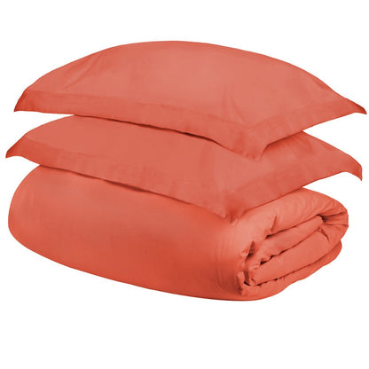 Coral Twin Cotton Blend 300 Thread Count Washable Duvet Cover Set HomeRoots