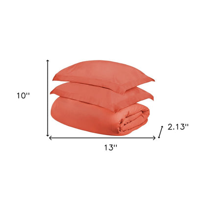 Coral Twin Cotton Washable Duvet Cover Set HomeRoots