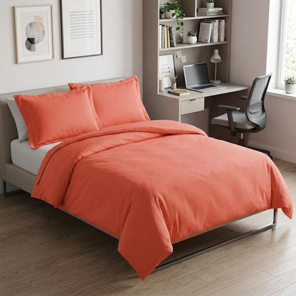 Coral Twin Cotton Washable Duvet Cover Set HomeRoots