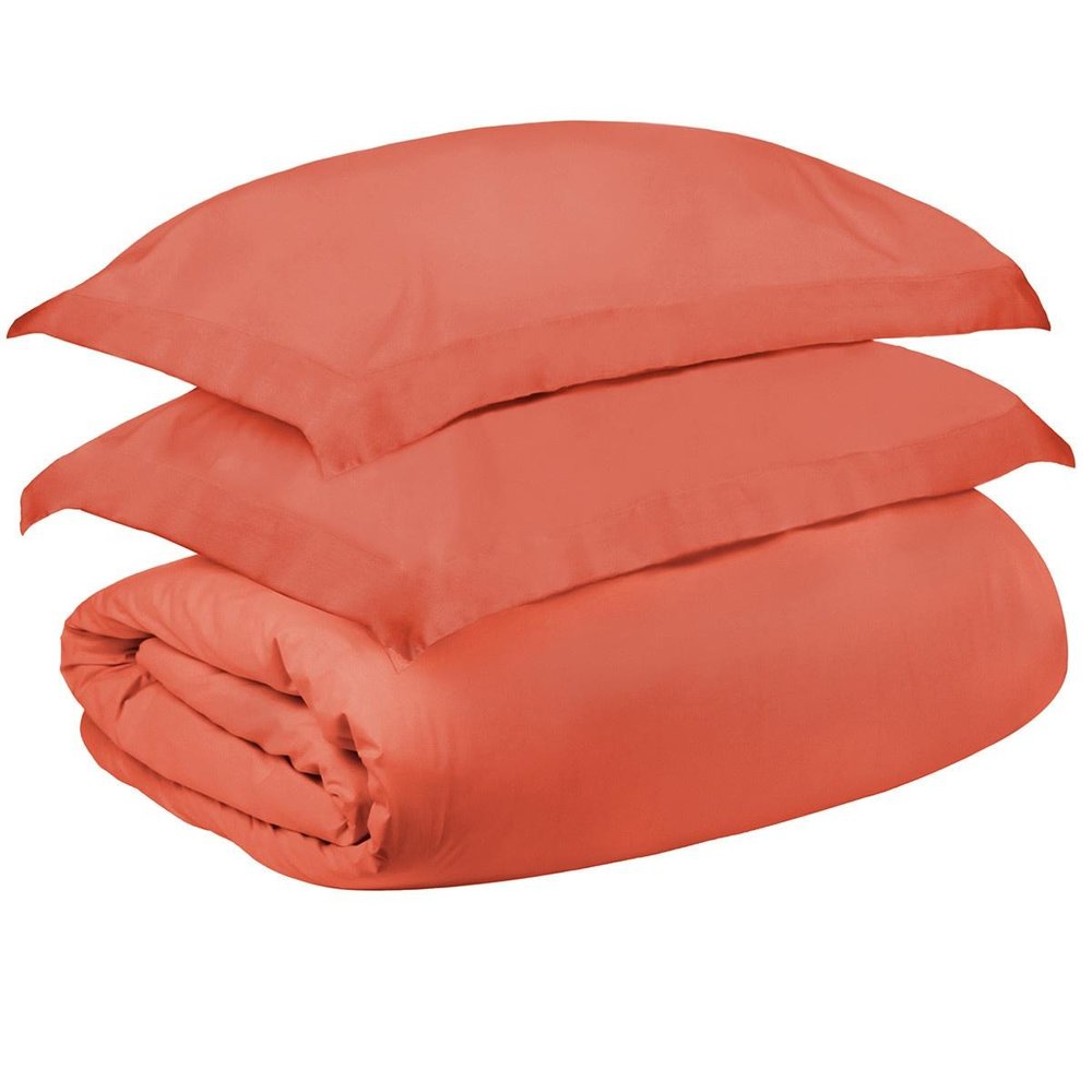 Coral Twin Cotton Washable Duvet Cover Set HomeRoots