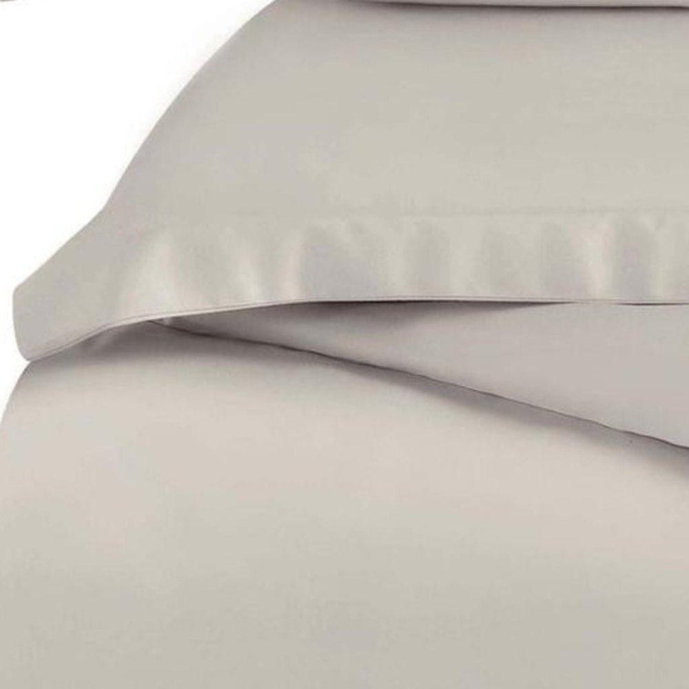 Light Gray Twin Cotton Washable Duvet Cover Set — view 3