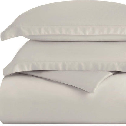 Light Gray Twin Cotton Washable Duvet Cover Set