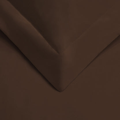 Dark Brown Twin Cotton Blend 300 Thread Count Washable Duvet Cover Set