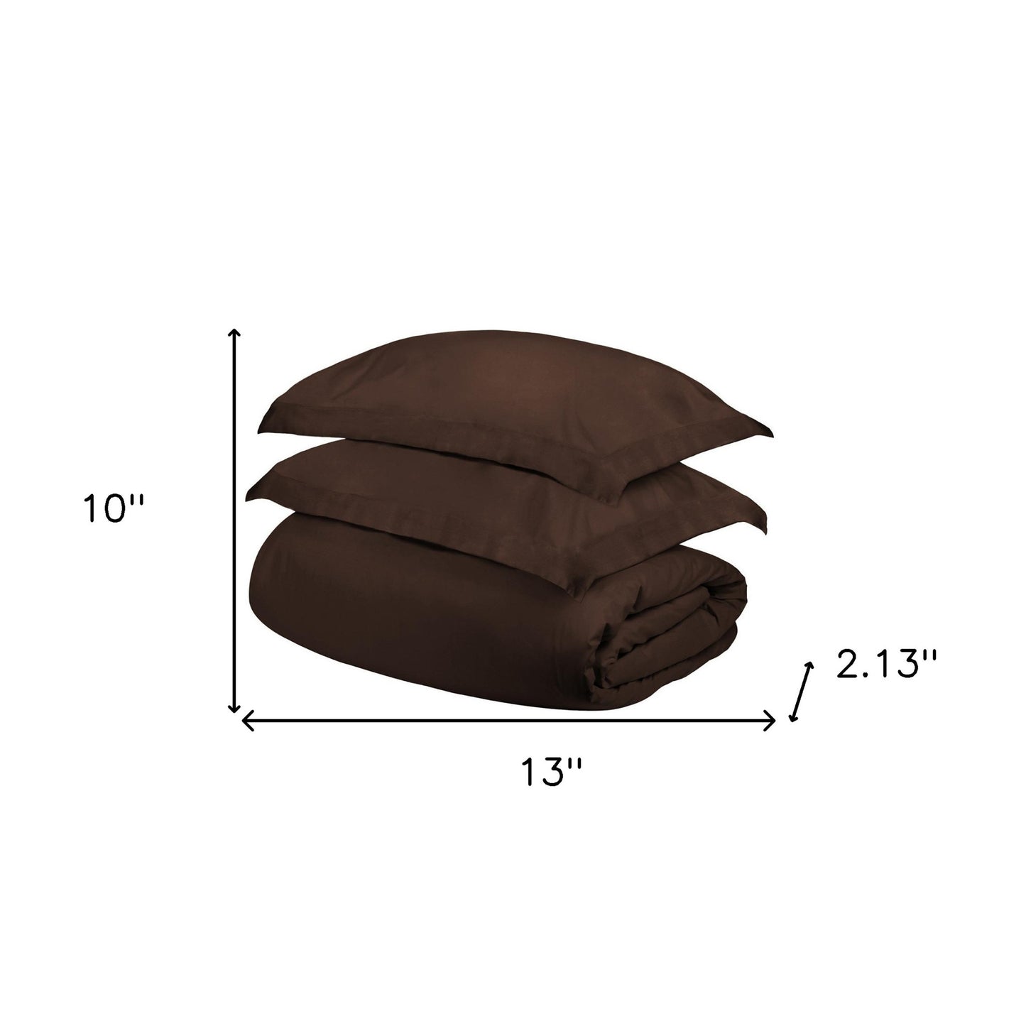 Dark Brown Twin Cotton Blend 300 Thread Count Washable Duvet Cover Set