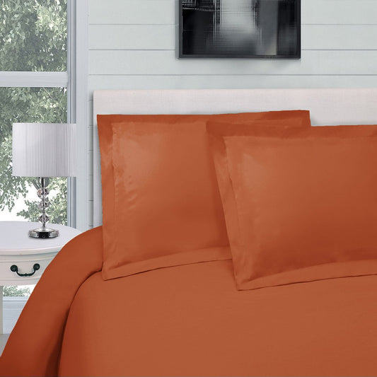 Pumpkin Twin Cotton Blend 300 Thread Count Washable Duvet Cover Set HomeRoots