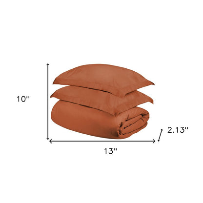 Pumpkin Twin Cotton Blend 300 Thread Count Washable Duvet Cover Set HomeRoots