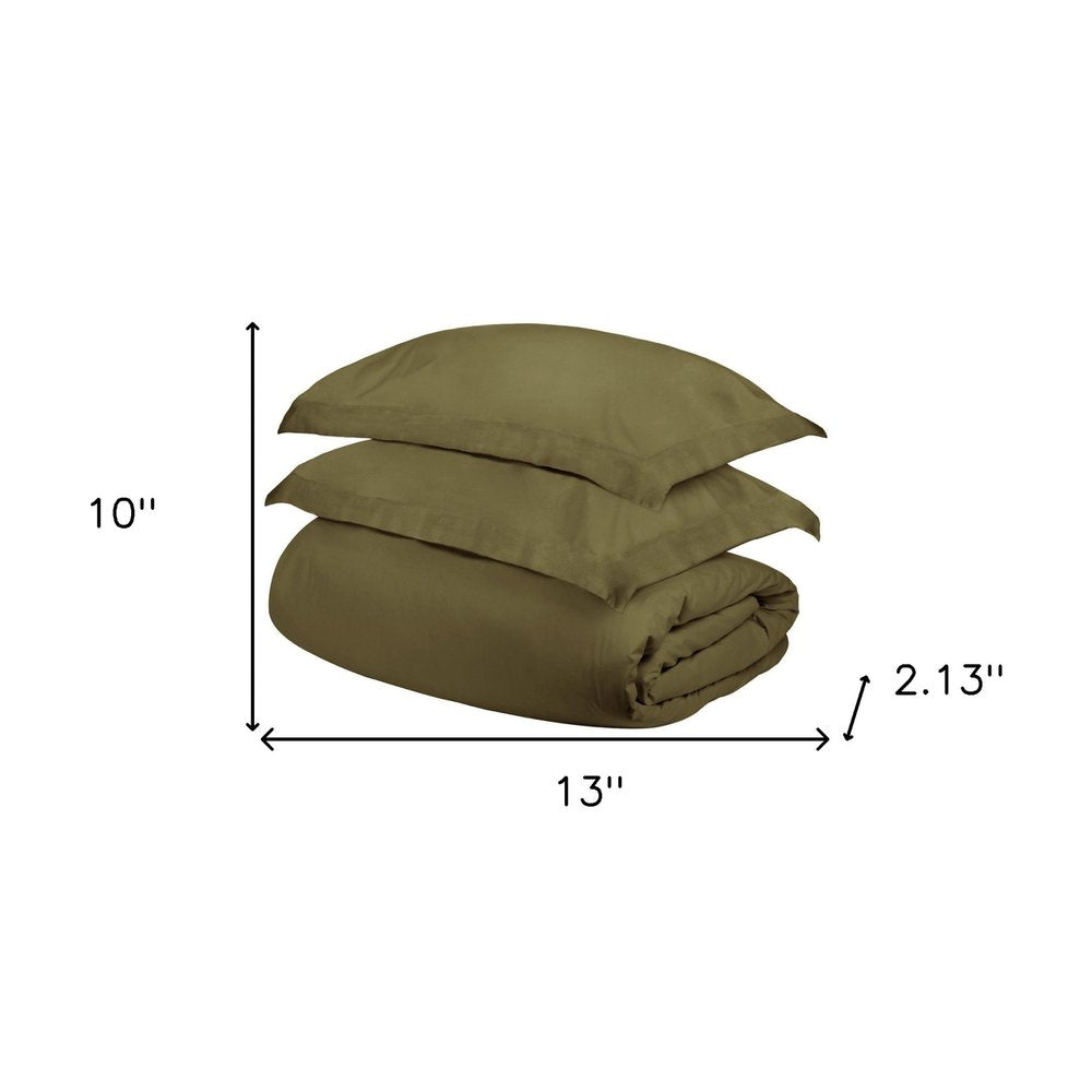 Sage Twin Cotton Blend 300 Thread Count Washable Duvet Cover Set HomeRoots